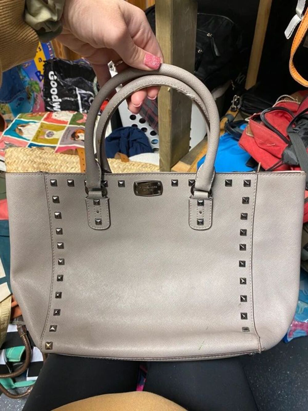 Michael Kors Grey studded handbag